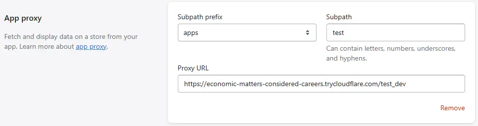 app proxy in partner console